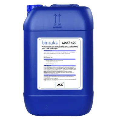 Bidón azul de antiincrustante Bimaks 420 para ósmosis inversa