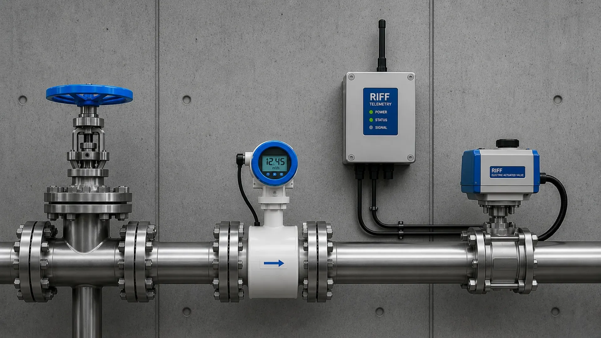 Manifold de válvulas y manómetros de control industrial