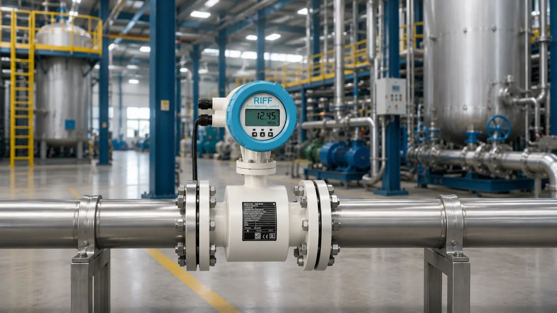 Equipos de medición de fluidos en planta industrial